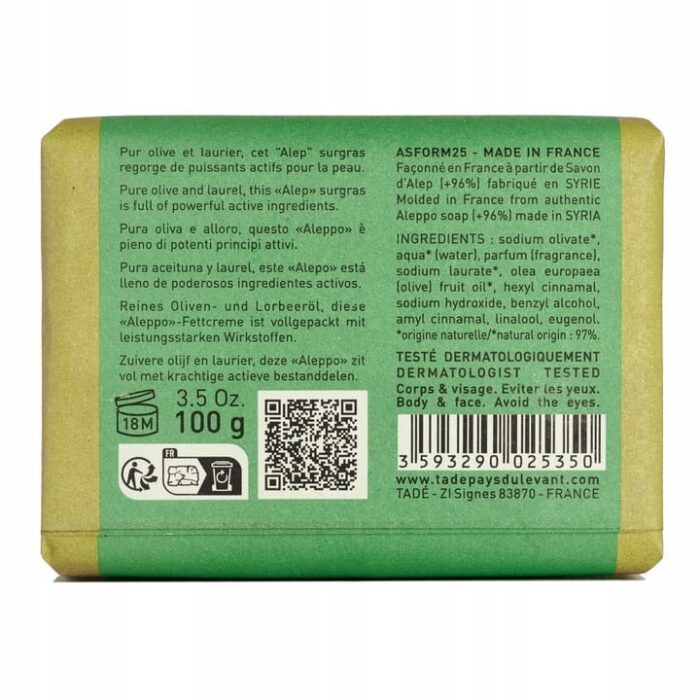 Aleppo Soap Co. Mydlo Aleppo Kwiat Jasminu 100g EAN-GTIN 3593290025350