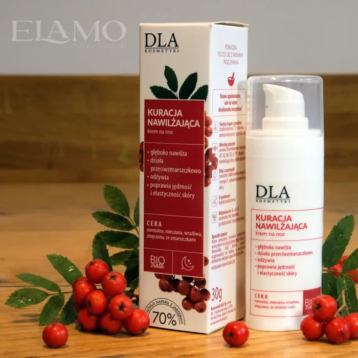 Opakowanie typu airless kremu Kuracja Nawilżająca Kosmetyki DLA stojące na drewnianym blacie