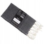 RĘCZNIK DO RĄK HAMMAM 100% BIO BAWEŁNA NOIR 50x30