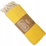 RĘCZNIK FOUTA DO SAUNY HAMMAM KILT BAWEŁNA 100x180 JAUNE
