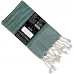 RĘCZNIK do rk 30x50 HAMMAM 100% BAWEŁNA FRĘDZLE OLIVE 50x30