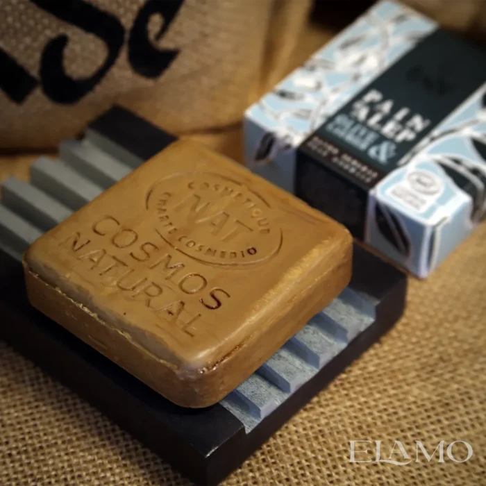 oryginalne mydło aleppo cosmos natural na mydelniczce