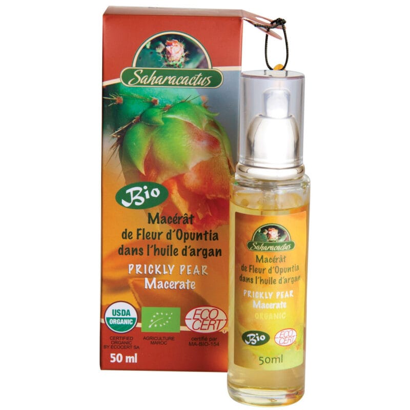 Macerat opuncji figowej w oleju arganowym z certyfikatem ekologicznym Ecocert 50ml Saharacactus
