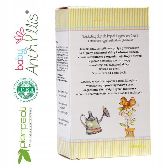 Delikatny płyn do kąpieli i szampon 2 w 1