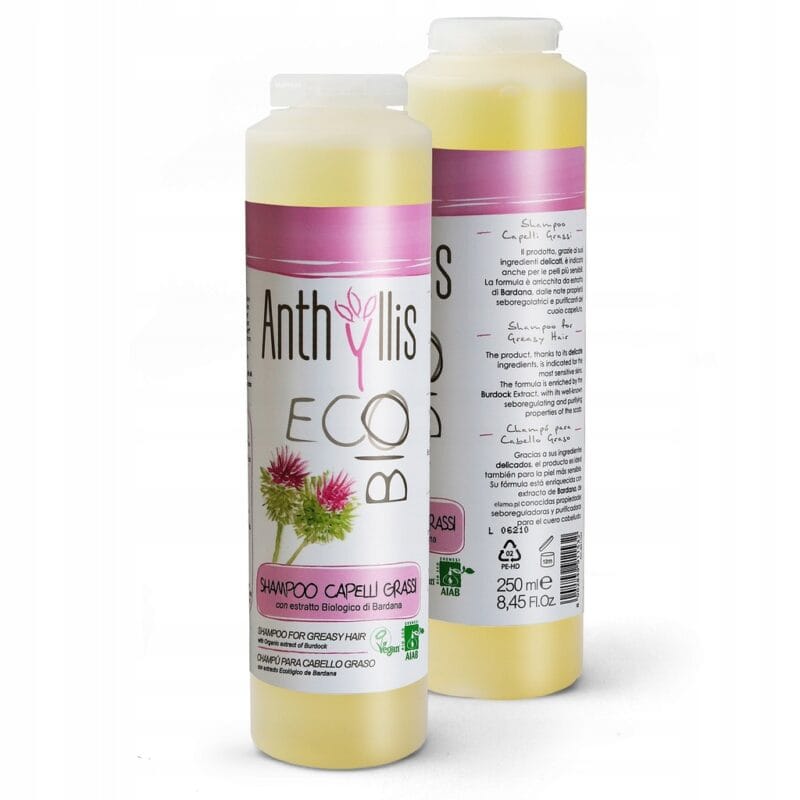 Szampon Do Włosów Tłustych z Łopianem Certyfikowany Anthyllis ECO BIO 250 ml