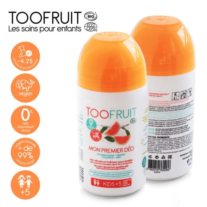 Dezodorant dla Dzieci w Kulce GREJPFRUT & MIĘTA 50ml - Toofruit - obrazek 2