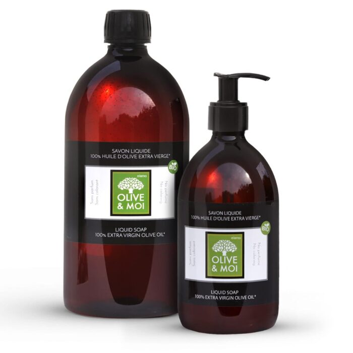 zestaw mydeł oliwkowych w płynie