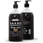 Naturalne mydło marsylskie Monoi w płynie Bômance 1L – francuskie mydło o egzotycznym zapachu Monoi, 98% składników naturalnych, delikatne oczyszczanie ciała i rąk, produkowane na bazie oliwy z oliwek we Francji.