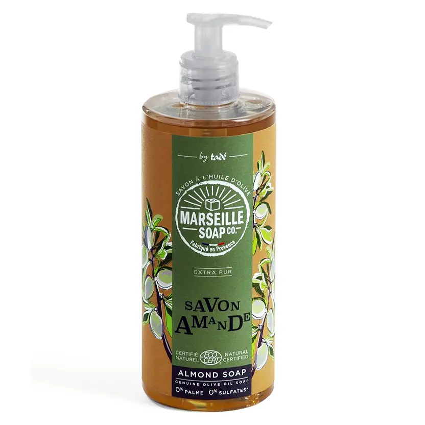 mydlo-marsylskie-w-plynie-slodki-migdal-tade Naturalne, certyfikowane mydło marsylskie w płynie słodki migdał marki Tade w butelce 500ml