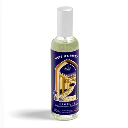 odświeżacz powietrza noc orientu Nuit d'Orient z olejem z czarnuszki marki Tadé Méditerranée, butelka 100 ml z dekoracyjną etykietą inspirowaną orientalnymi wzorami