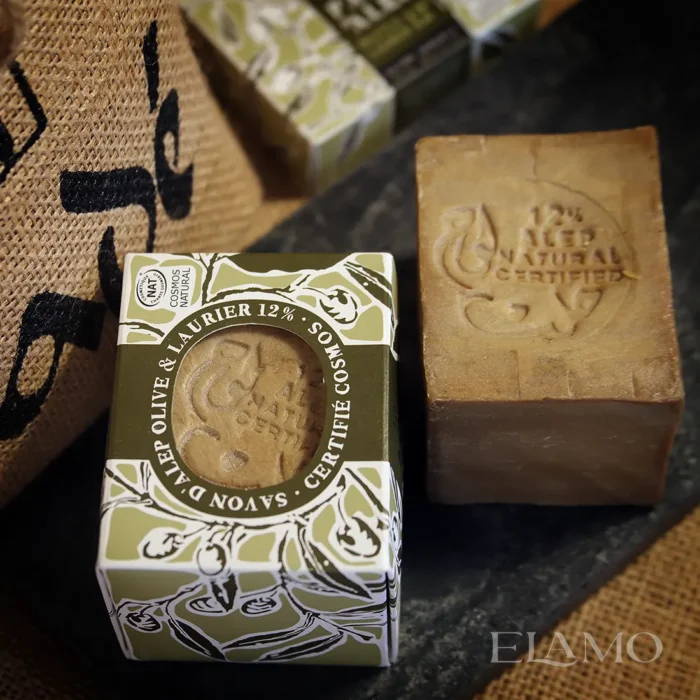 mydło z aleppo o zawartości oleju laurowego 12% z ceryfikatem cosmos natural