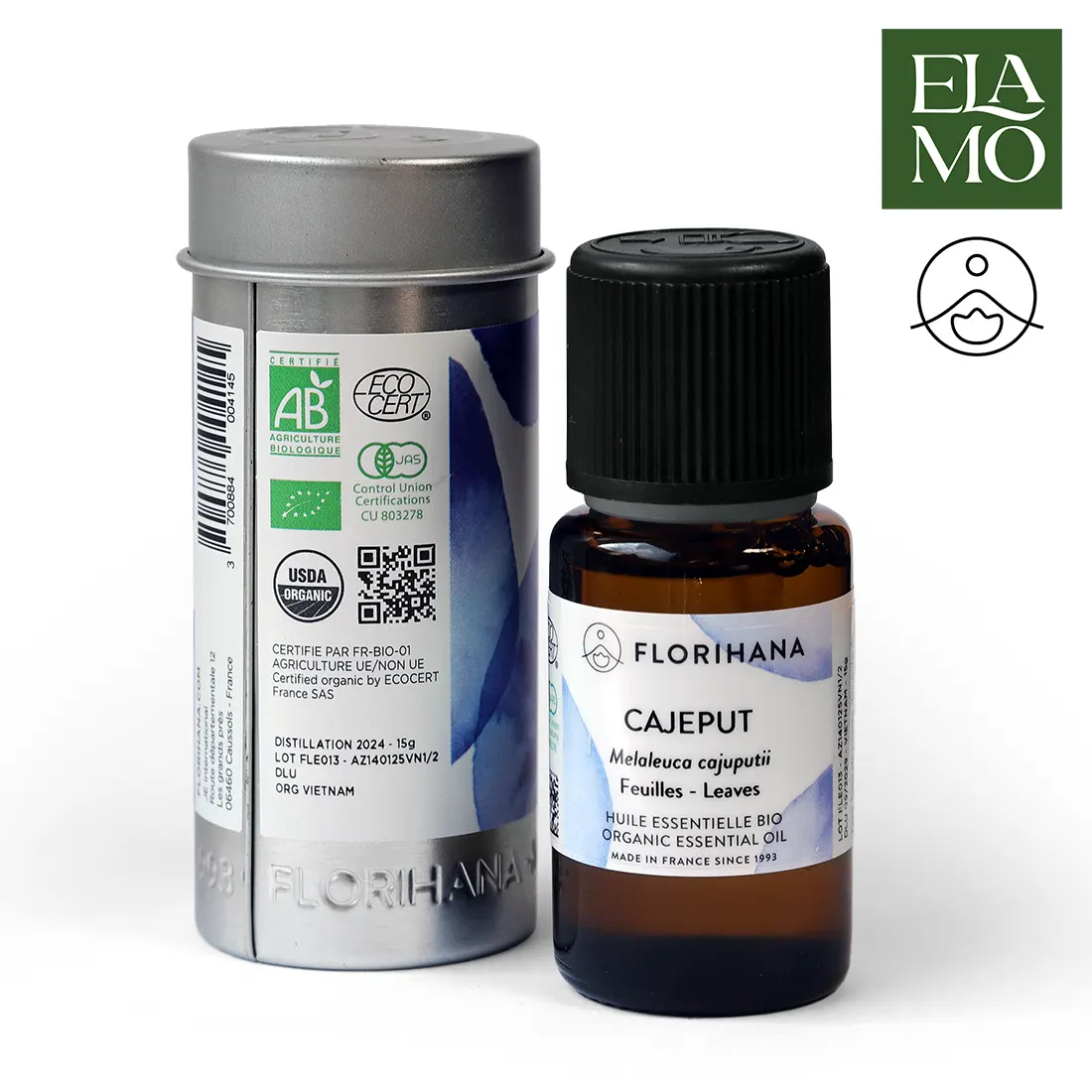 Ekologiczny olejek kajeputowy Florihana – certyfikaty Ecocert, USDA i JAS, sprzedaż w sklepie Elamo.pl
