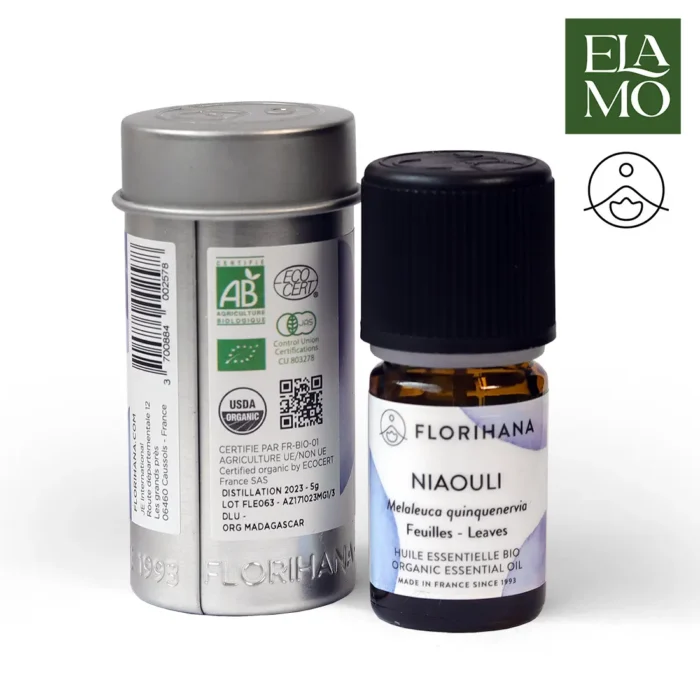 Olejek eteryczny Niaouli Florihana 5g – certyfikowany organiczny olejek z Madagaskaru w aluminiowym opakowaniu