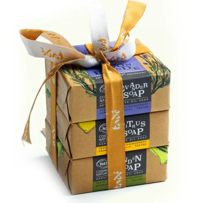 Zestaw podarunkowy mydła marsylskie, Lawenda, Cytryna i Lipa  3x100g - Tadé - obrazek 2