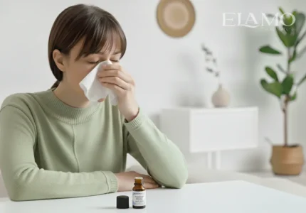 Sucha inhalacja na zatoki – 1–2 krople olejku eterycznego na chusteczce