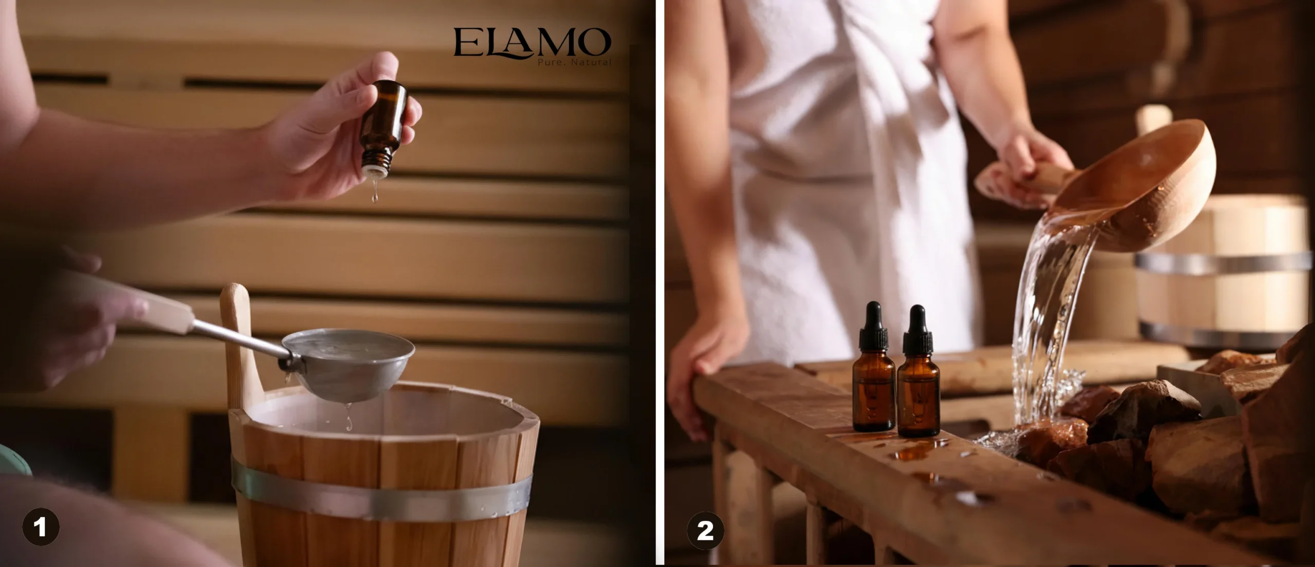 Jak bezpiecznie stosować olejki do sauny: rozcieńczanie 3–5 kropli w 1 litrze wody i polewanie kamieni małymi porcjami w saunie fińskiej.