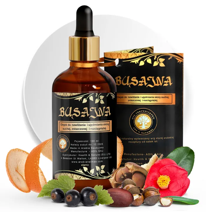 Olejek Busajna do nawilżania i ujędrniania skóry – promocja Black Week w sklepie ELAMO