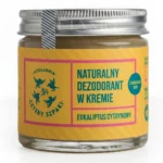 Zamknięty słoiczek naturalnego dezodorantu w kremie Eukaliptus Cytrynowy od Mydlarni Cztery Szpaki