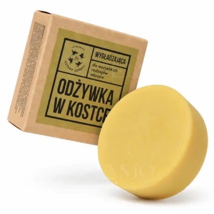 Odżywka do włosów w kostce 4 Szpaki z jasnożółtą kostką i kraftowym opakowaniem