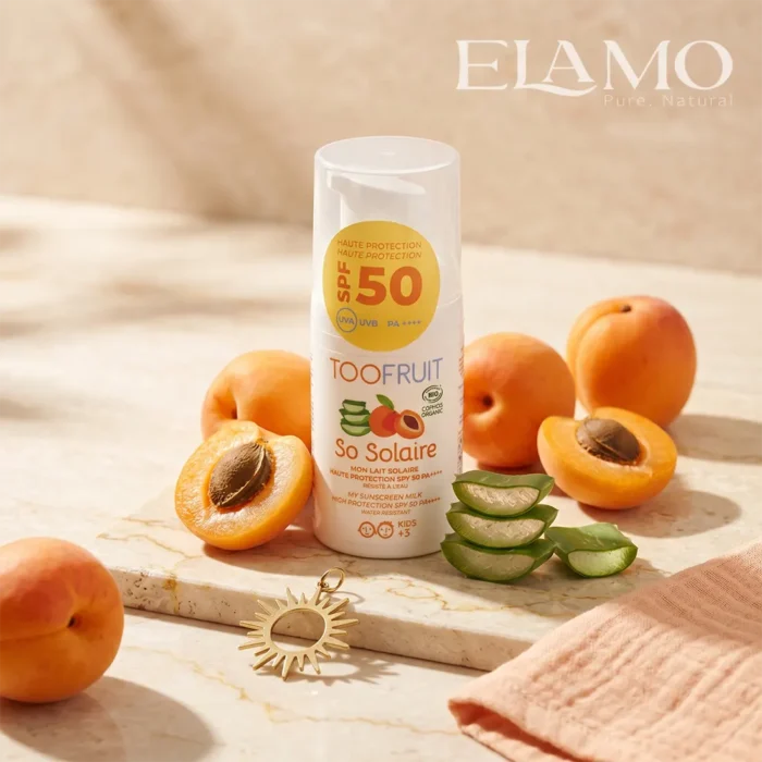 Organiczne mleczko SPF50 dla dzieci TOOFRUIT z aloesem BIO i morelą