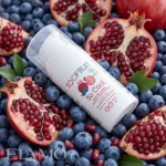 TOOFRUIT So Cool BIO leżący wśród borówek i owoców granatu