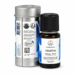 CELESTIA Florihana w bursztynowej buteleczce obok aluminiowej tuby