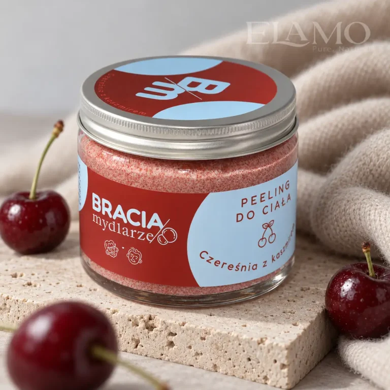 Bracia Mydlarze Czereśnia z kaszmirem – peeling do ciała w szklanym słoiku