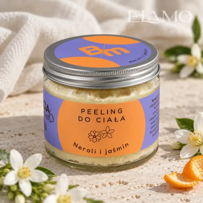 Bracia Mydlarze peeling Neroli i jaśmin z kwiatami pomarańczy i skórką cytrusową