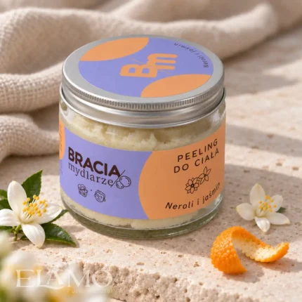 Bracia Mydlarze peeling Neroli i jaśmin z kwiatami pomarańczy i skórką cytrusową