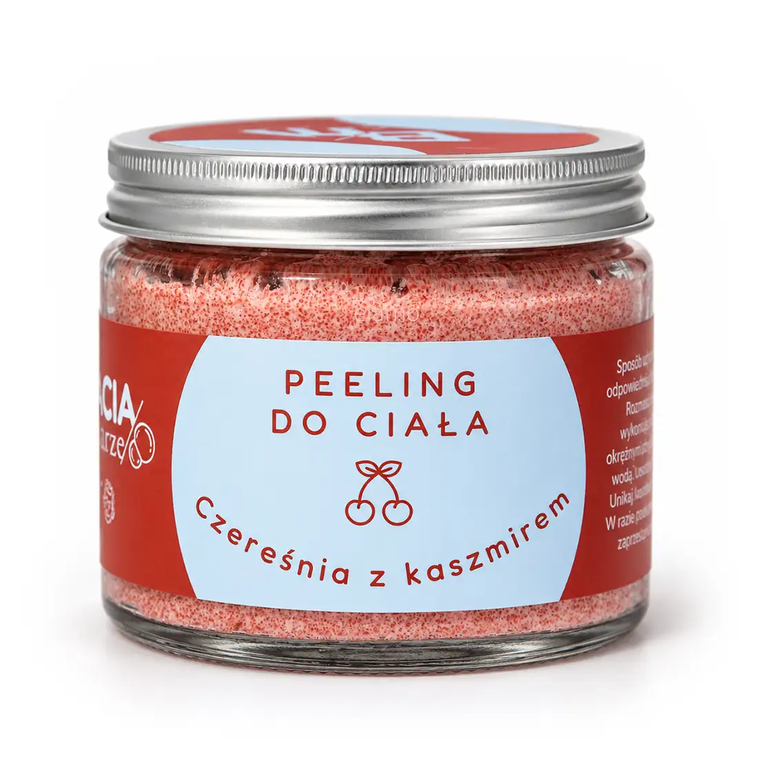 Czereśnia z kaszmirem – peeling cukrowy do ciała Bracia Mydlarze 250 g Czereśnia z kaszmirem Bracia Mydlarze – peeling cukrowy do ciała 250 g, packshot produktu
