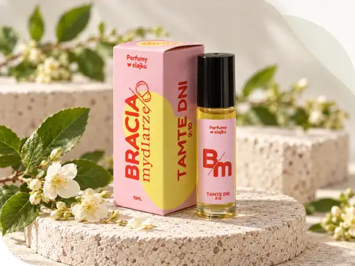 Perfumy w olejku Bracia Mydlarze Tamte Dni 9:10 w szklanym flakonie roll-on z opakowaniem